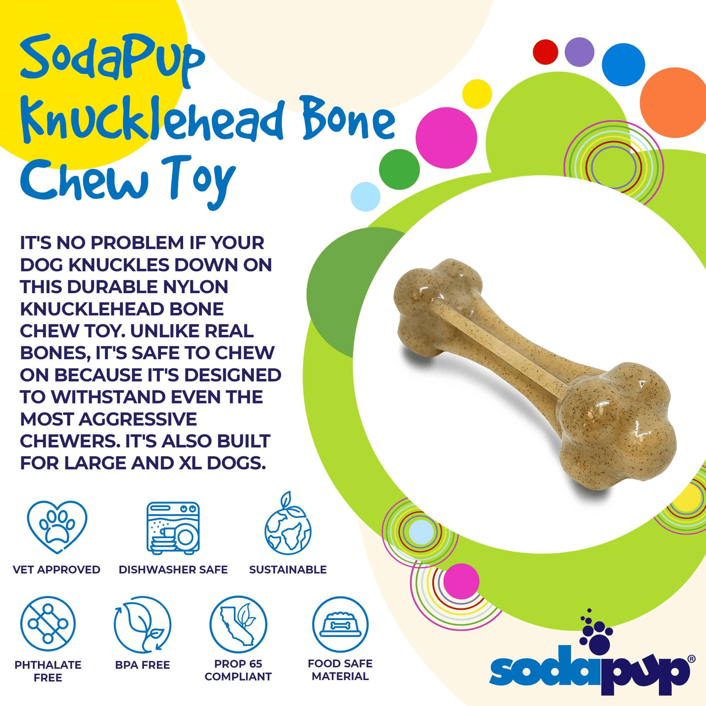 Knuckle Bone Ultra Durable Chew Toy for Large Dogs-3