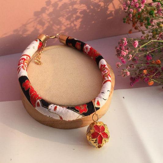 Striped Nylon Bell Collar For Cats And Dogs